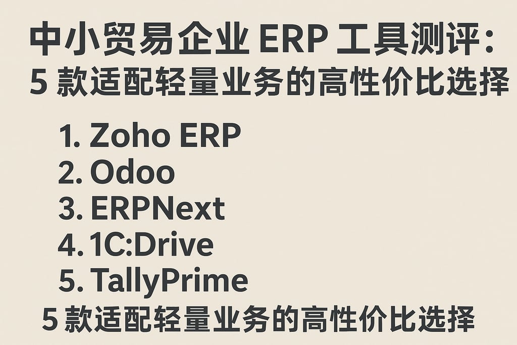 中小贸易企业 ERP 工具测评：5 款适配轻量业务的高性价比选择